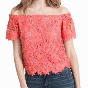 OFF-THE-SHOULDER LACE CROP BODICE TOP